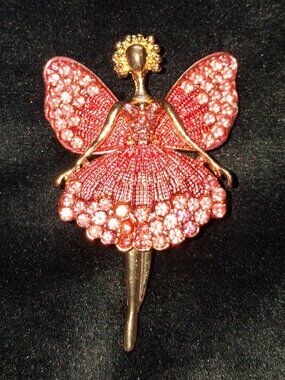 Crystal Fairy Ballerina Refrigerator Magnet - Upcycled From Brooches